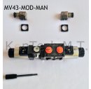 Modulares Magnetventil 4/3-Wege - zusätzl. manueller Schalthebel - NG06 - inkl. Stecker