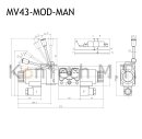 Modulares Magnetventil 4/3-Wege - zusÃ¤tzl. manueller Schalthebel - NG06 - inkl. Stecker