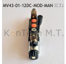 Modulares Magnetventil 4/3-Wege - zusÃ¤tzl. manueller Schalthebel - NG06 - P-T-A-B geschlossen - 12V DC - inkl. Stecker