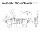 Modulares Magnetventil 4/3-Wege - zusÃ¤tzl. manueller Schalthebel - NG06 - P-T-A-B geschlossen - 12V DC - inkl. Stecker