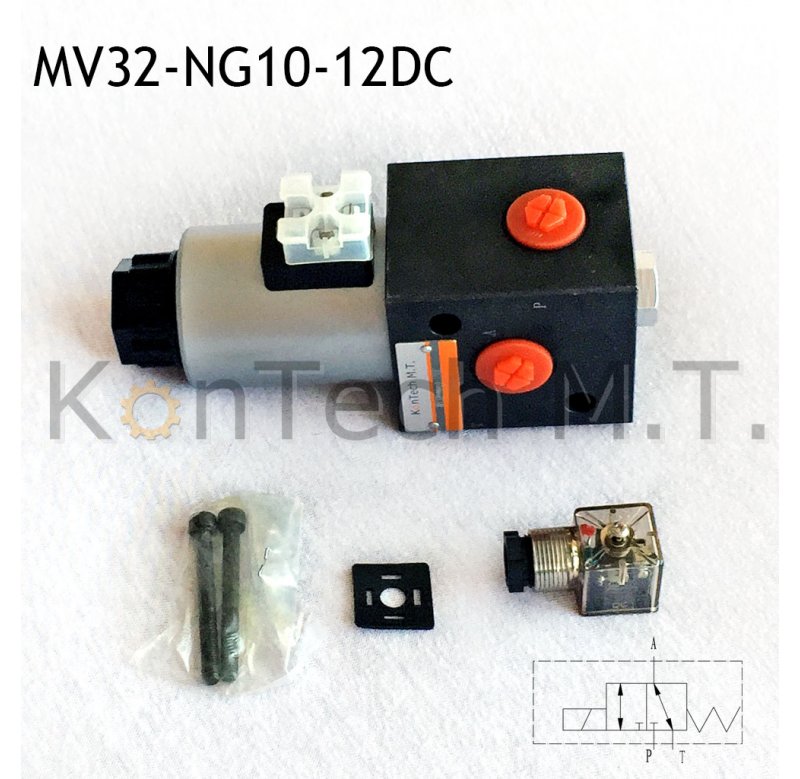 Stecker Hydraulik Magnetventil 3/2-Wegeventil 12V DC NG06-50 l/min inkl 