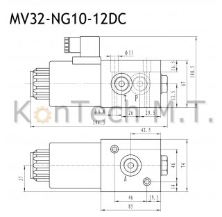 HYDRAULIKVENTIL 4/3-WEGEVENTIL 1 Sektion CETOP 03 NG6 12V mit Grundplatte DBV EUR 115,00 - DE
