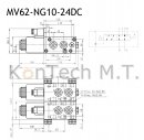 6/2-Wegeventil NG10 24V DC - mit Leckölanschluss inkl. Stecker