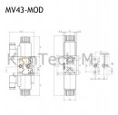 Modulares Magnetventil 4/3-Wege - NG06 - P-T verbunden, A-B geschlossen - 24V DC - inkl. Stecker