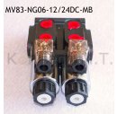 8/3-Wegeventil NG06 24V DC Monoblock - mit LeckÃ¶lanschluss inkl. Stecker