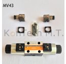 Grundplatte für zwei Ventile (KTMT-GP2V) inkl. 4/3-Wegemagnetventile 12V (KTMT-MV43) - ohne DBV