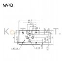 Grundplatte für vier Ventile (KTMT-GP4V) inkl. 4/3-Wegemagnetventile 12V (KTMT-MV43) - ohne DBV