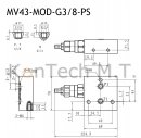 Set: Ein Modulares Magnetventil 4/3-Wege 12V DC inkl. Stecker und Druckbegrenzungsventil
