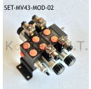 Set: Zwei Modulare Magnetventile 4/3-Wege 12V DC inkl. Stecker und Druckbegrenzungsventil