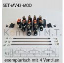 Set: Drei Modulare Magnetventile 4/3-Wege 12V DC inkl. Stecker und Druckbegrenzungsventil