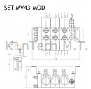 Set: Drei Modulare Magnetventile 4/3-Wege 12V DC inkl. Stecker und Druckbegrenzungsventil