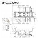Set: Fünf Modulare Magnetventile 4/3-Wege 12V DC inkl. Stecker und Druckbegrenzungsventil