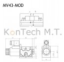 Set: Fünf Modulare Magnetventile 4/3-Wege 12V DC inkl. Stecker und Druckbegrenzungsventil